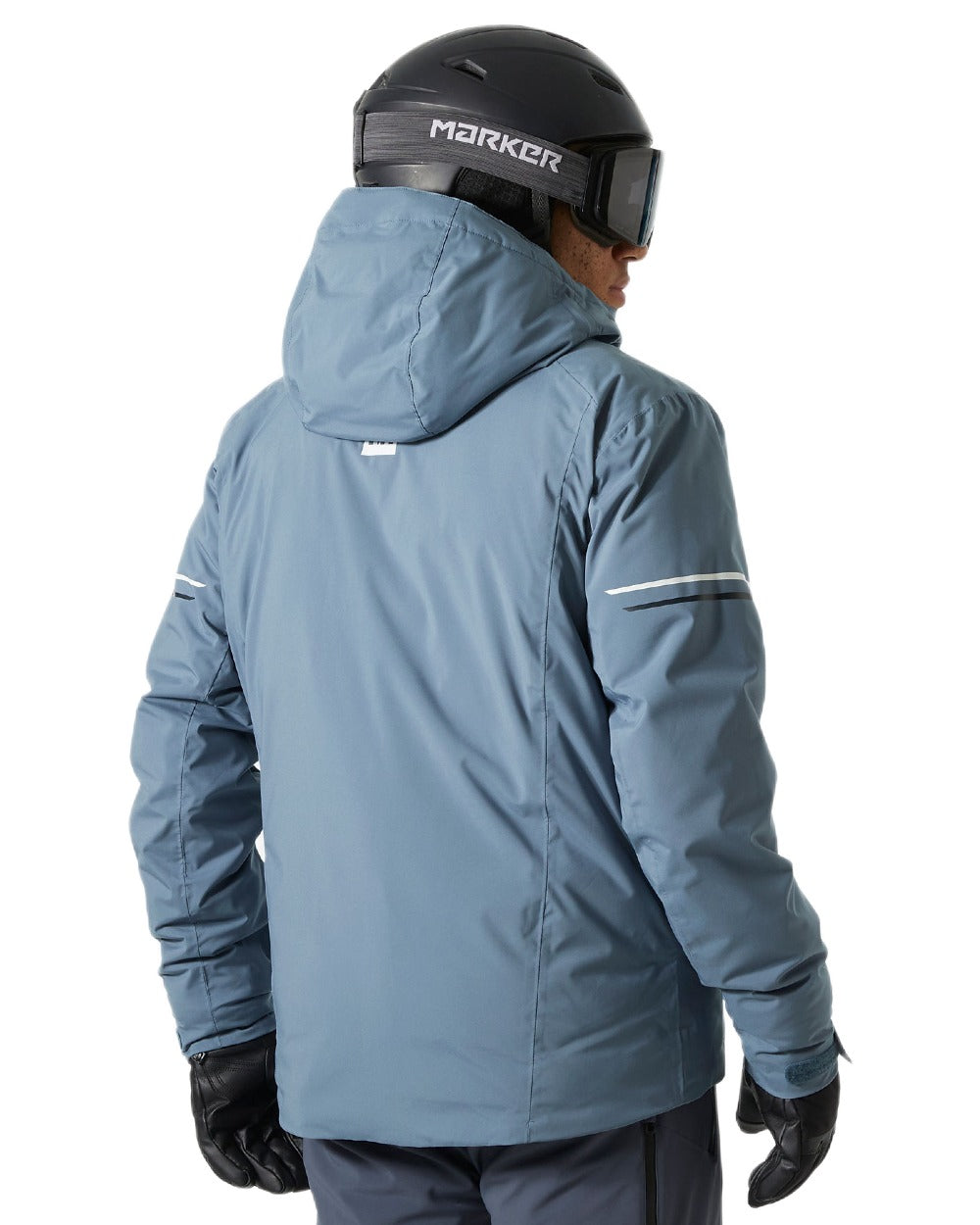 Washed Navy Coloured Helly Hansen Mens Swift Team Insulated Ski Jacket on white background