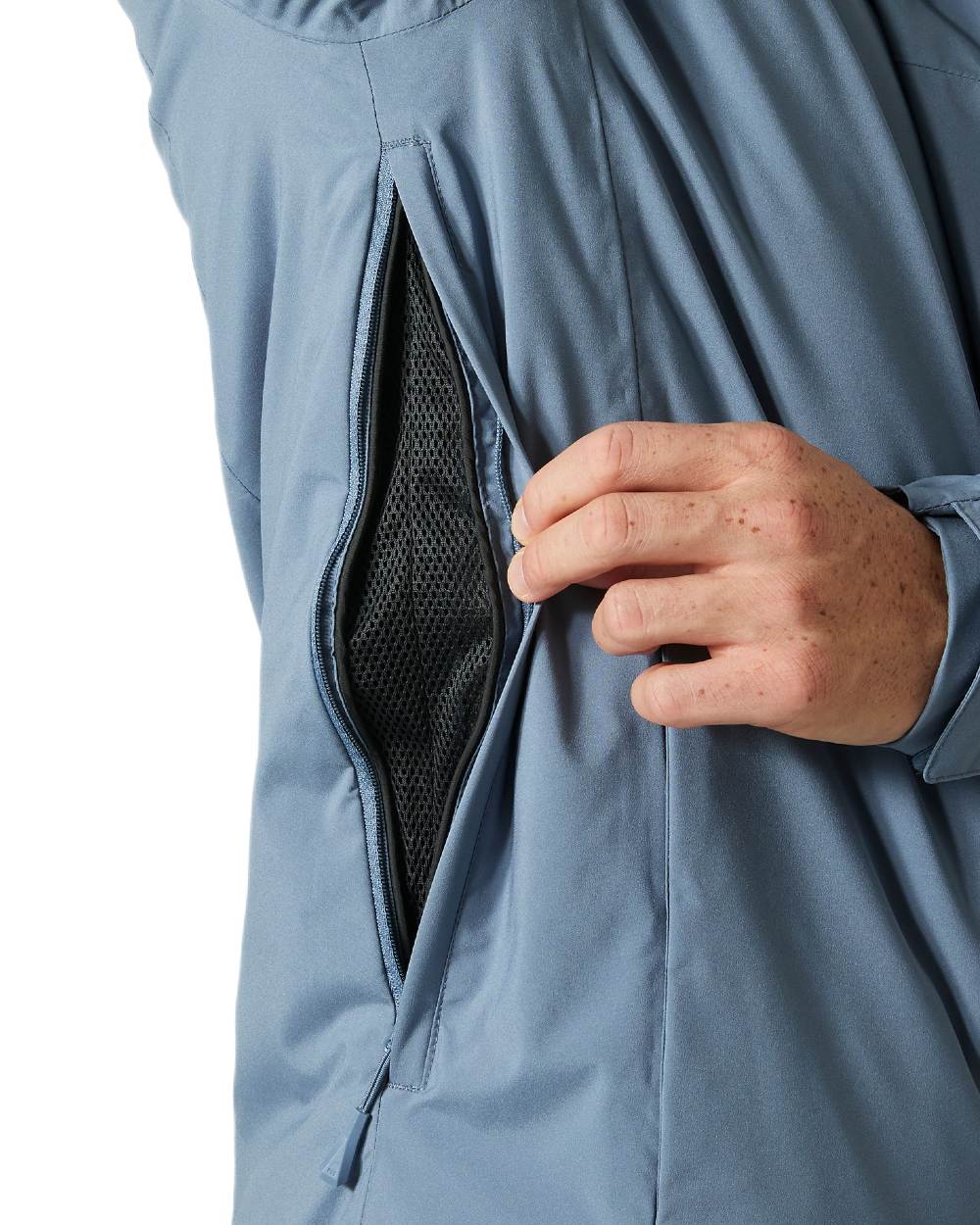 Washed Navy Coloured Helly Hansen Mens Swift Team Insulated Ski Jacket on white background