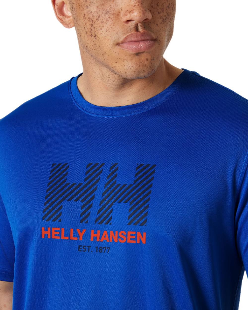 Cobalt 2 coloured Helly Hansen Mens Tech Graphic T-Shirt 2.0 on white background