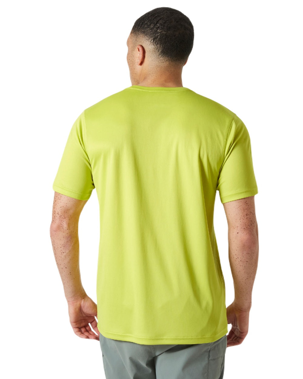 Cyber Lime coloured Helly Hansen Mens Tech Graphic T-Shirt 2.0 on white background