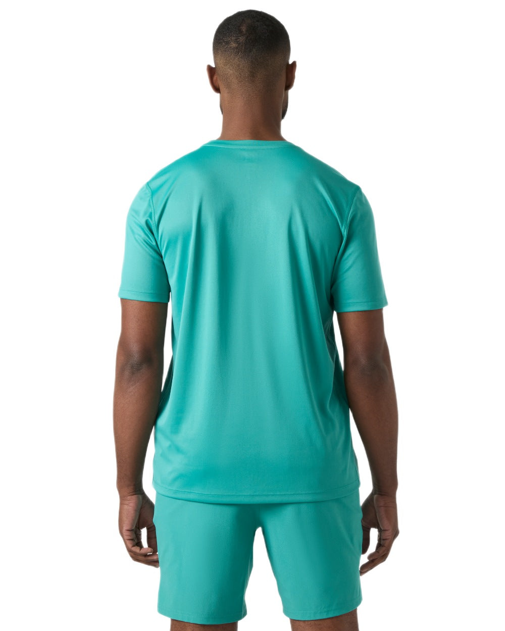Dark Mint coloured Helly Hansen Mens Tech Graphic T-Shirt 2.0 on white background