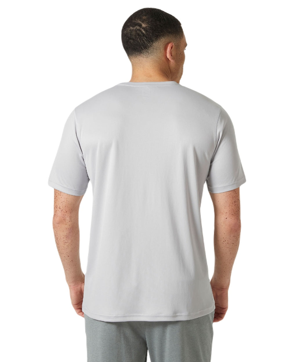 Grey Fog coloured Helly Hansen Mens Tech Graphic T-Shirt 2.0 on white background