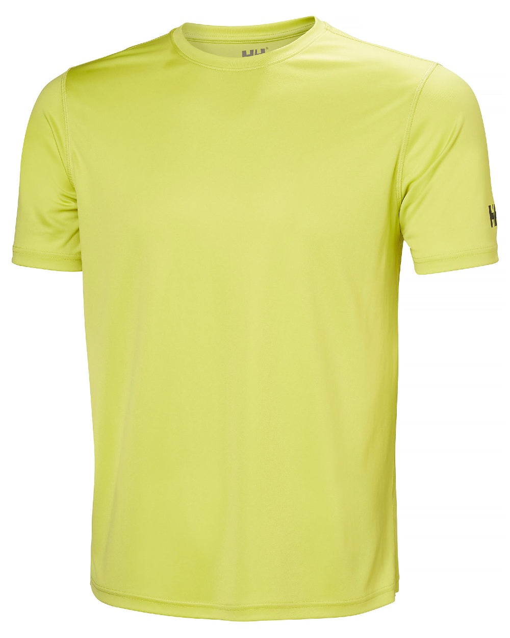 Cyber Lime coloured Helly Hansen Mens Tech T-Shirt 2.0 on white background