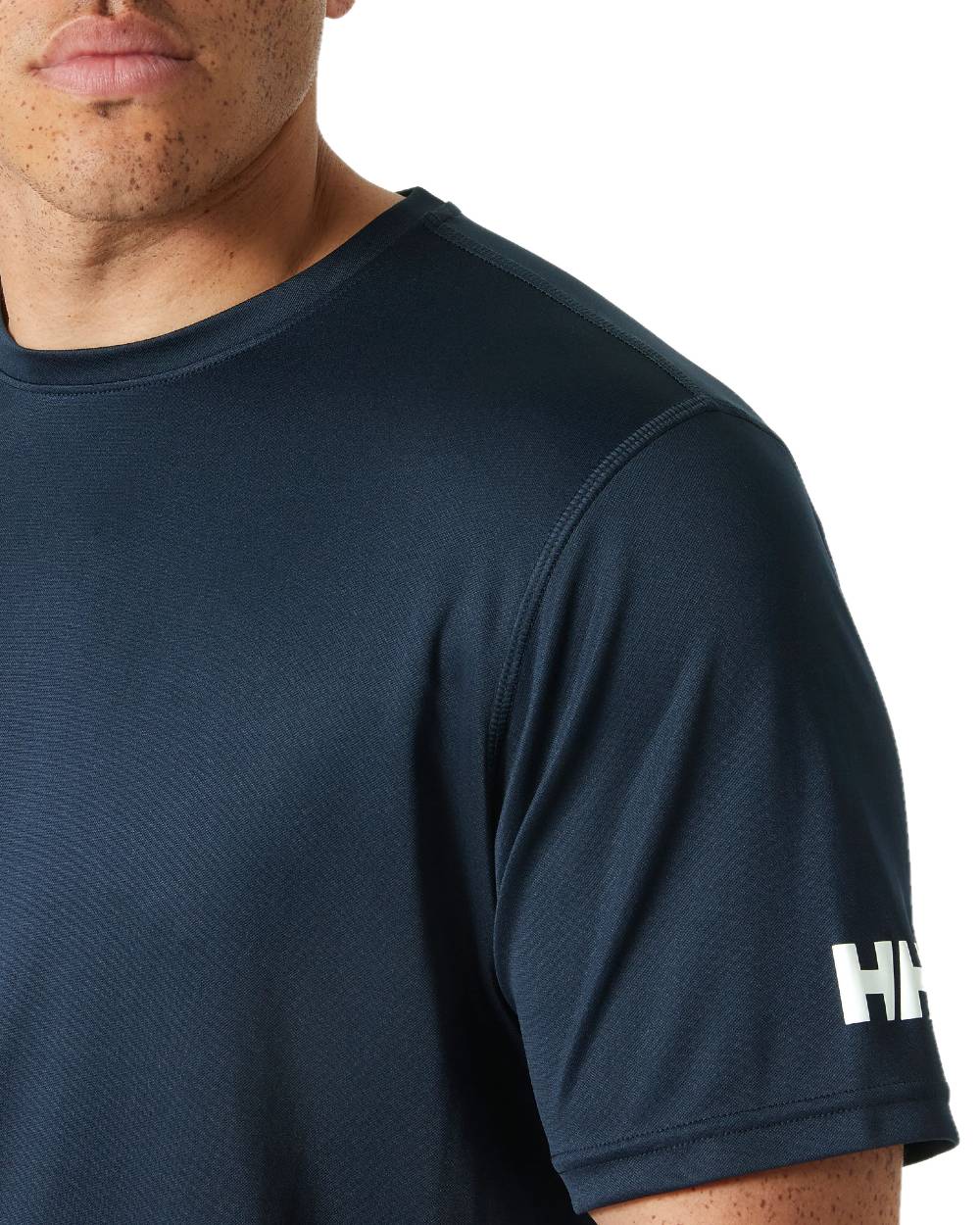 Navy coloured Helly Hansen Mens Tech T-Shirt 2.0 on white background