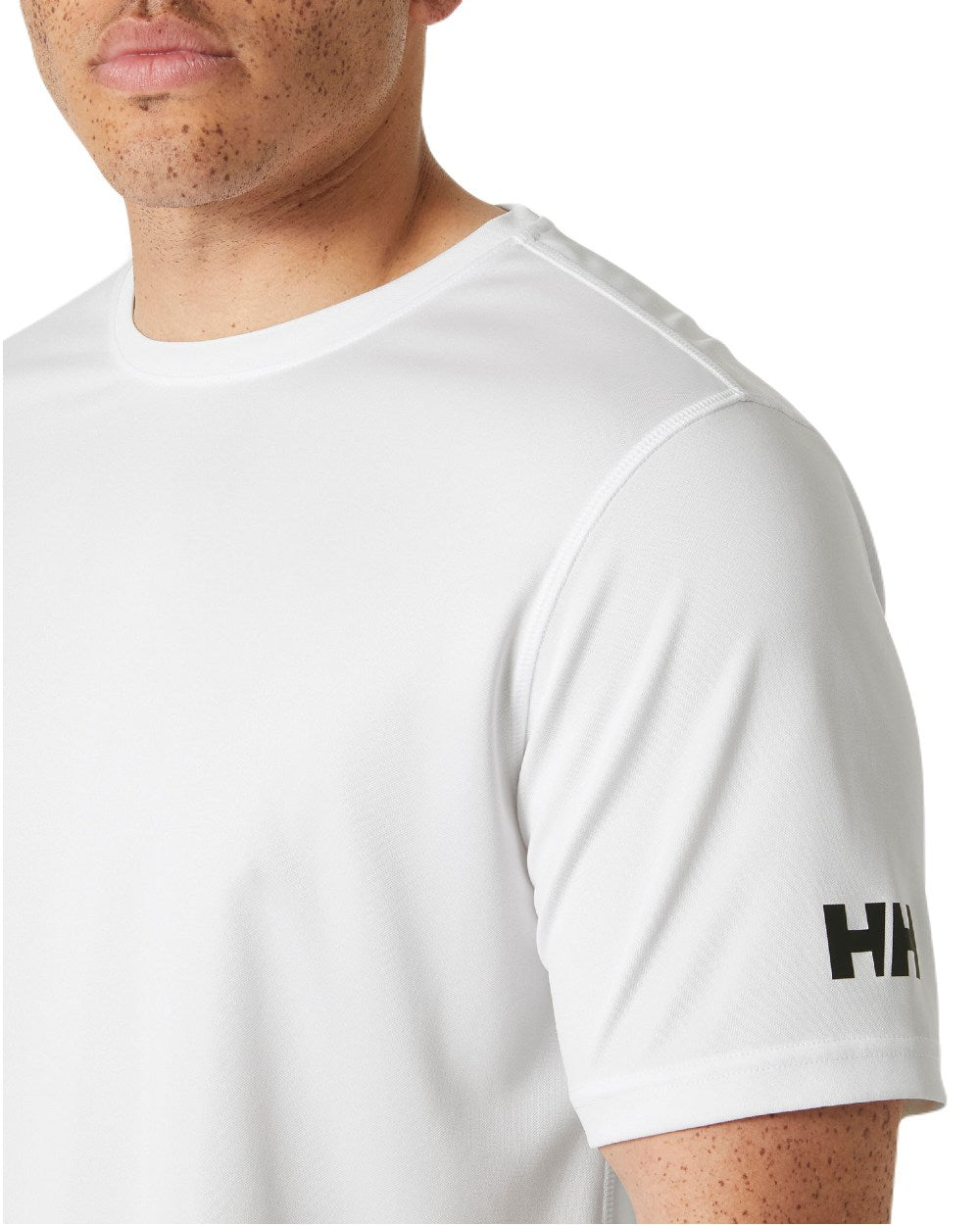White coloured Helly Hansen Mens Tech T-Shirt 2.0 on white background