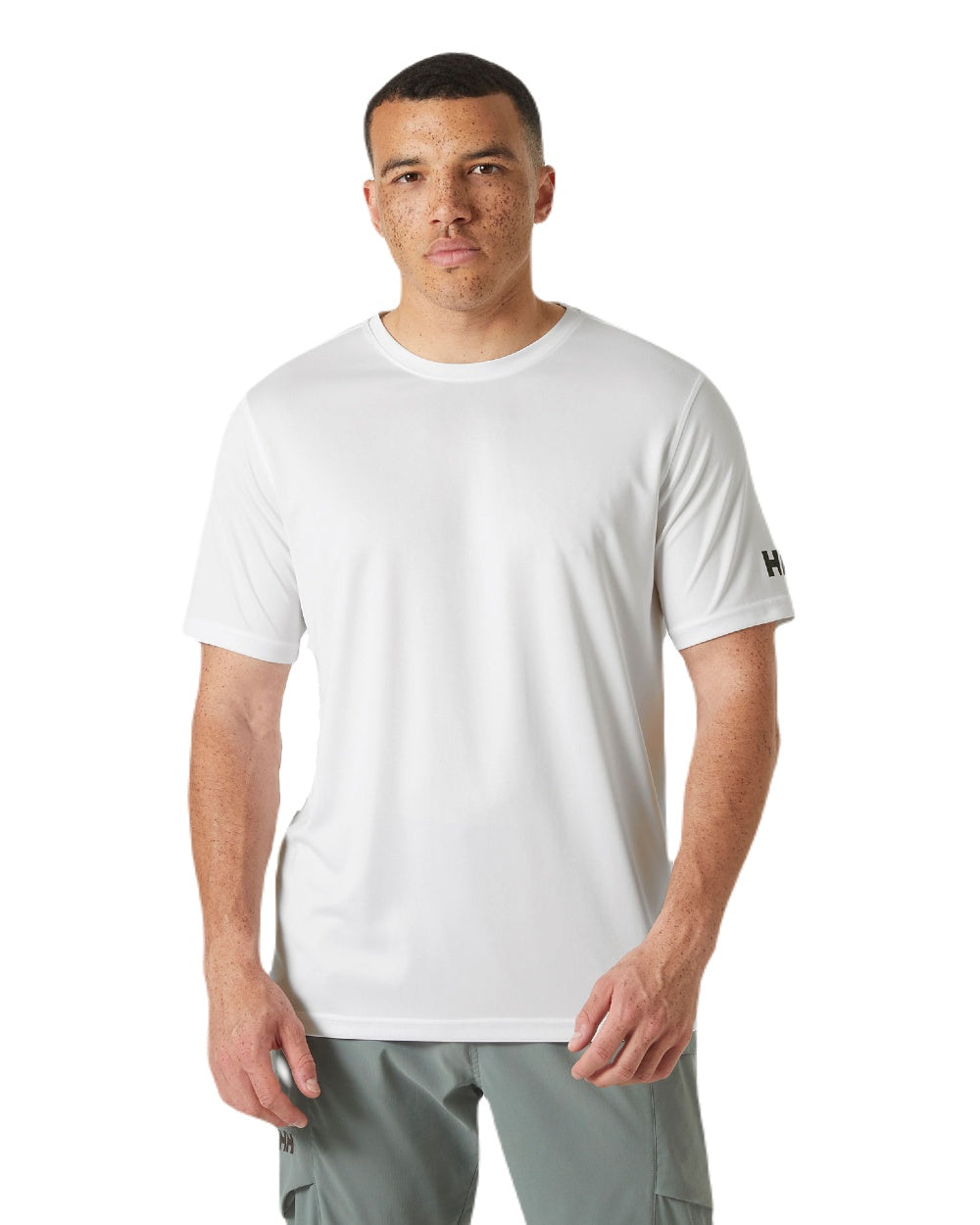 White coloured Helly Hansen Mens Tech T-Shirt 2.0 on white background