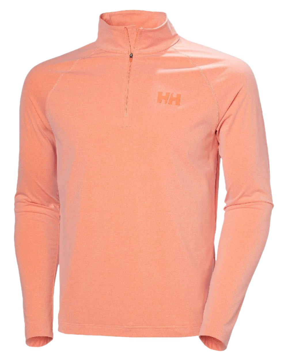 Bonfire Melange coloured Helly Hansen Mens Tyri Knit Half Zip Pullover on white background