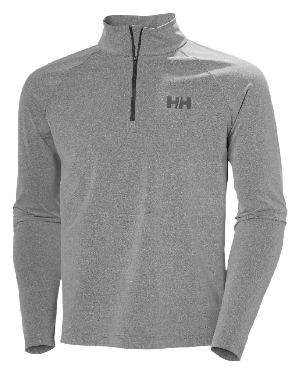 Ebony Melange coloured Helly Hansen Mens Tyri Knit Half Zip Pullover on white background