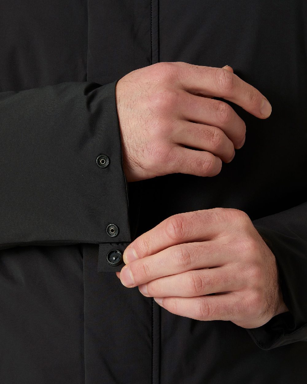 Black Coloured Helly Hansen Mens Urban Pro Insulated Raincoat on white background