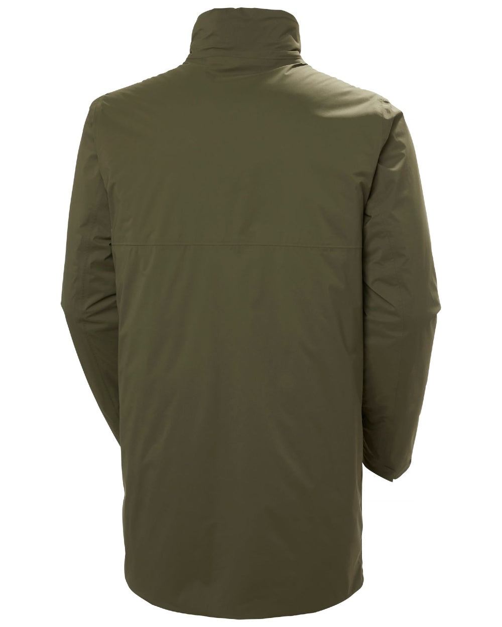 Utility Green Coloured Helly Hansen Mens Urban Pro Insulated Raincoat on white background