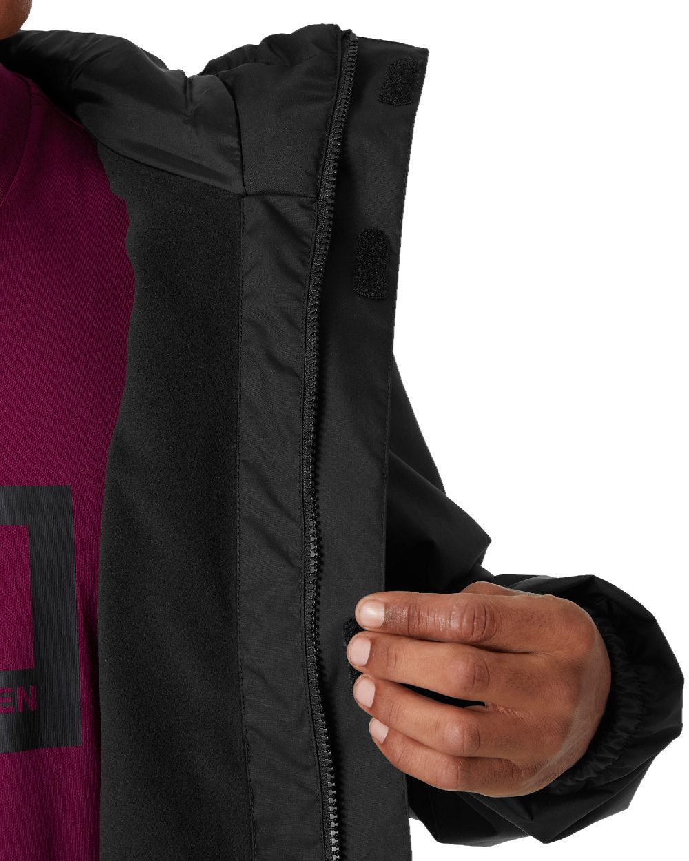 Black Coloured Helly Hansen Mens Vancouver Fleece Lined Jacket on white background