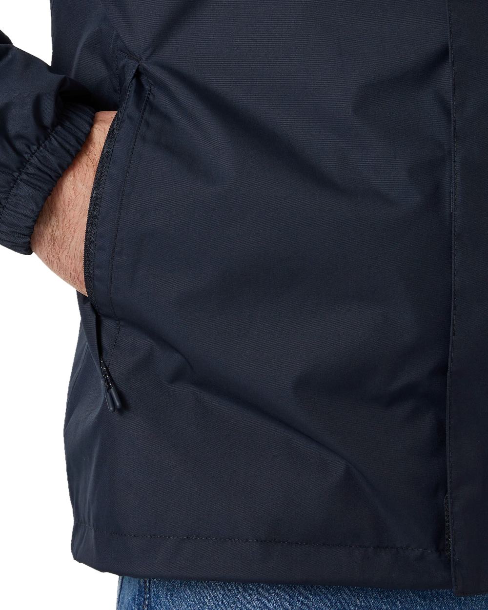 Navy Coloured Helly Hansen Mens Vancouver Fleece Lined Jacket on white background