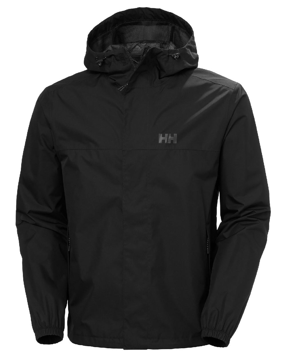 Black coloured Helly Hansen Mens Vancouver Rain Jacket on white background