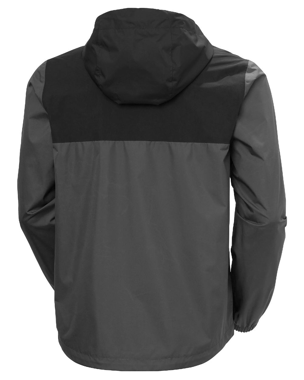 Ebony coloured Helly Hansen Mens Vancouver Rain Jacket on white background