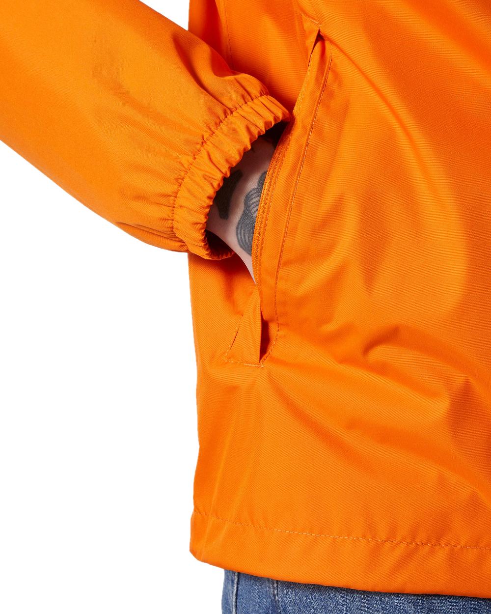 Orange Peel coloured Helly Hansen Mens Vancouver Rain Jacket on white background