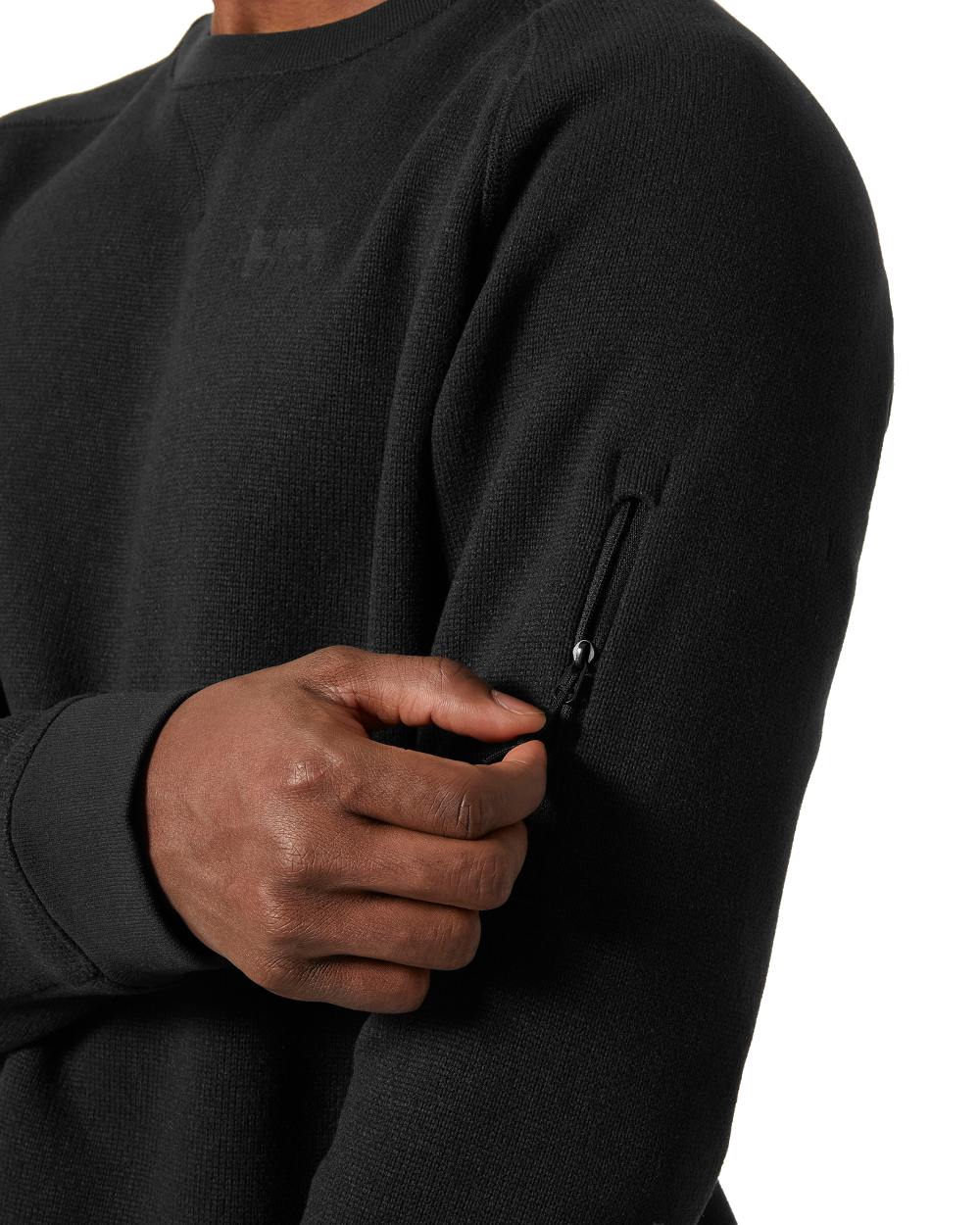 Black coloured Helly Hansen Mens Varde Crewneck on white background