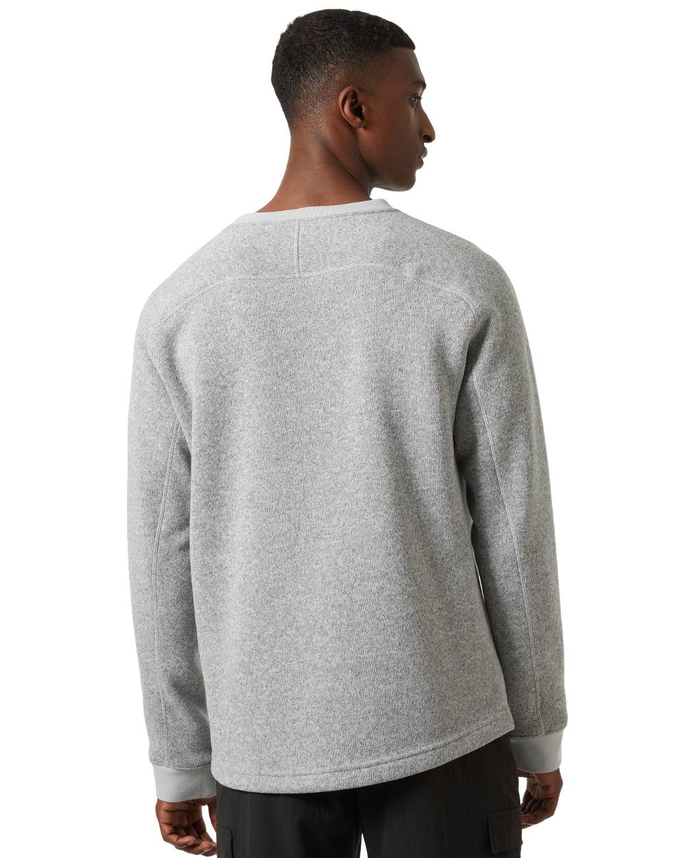 Grey Fog coloured Helly Hansen Mens Varde Crewneck on white background