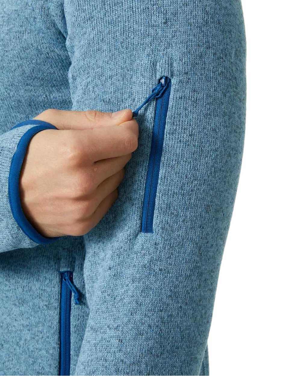 Blue Fog Coloured Helly Hansen Mens Varde Fleece Jacket 2.0 on white background