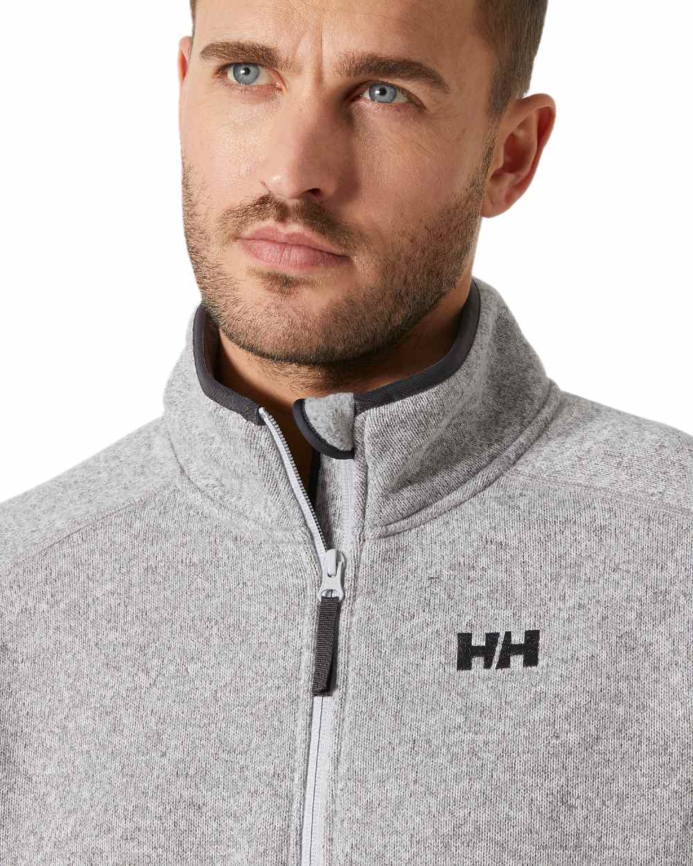 Grey Fog Coloured Helly Hansen Mens Varde Fleece Jacket 2.0 on white background