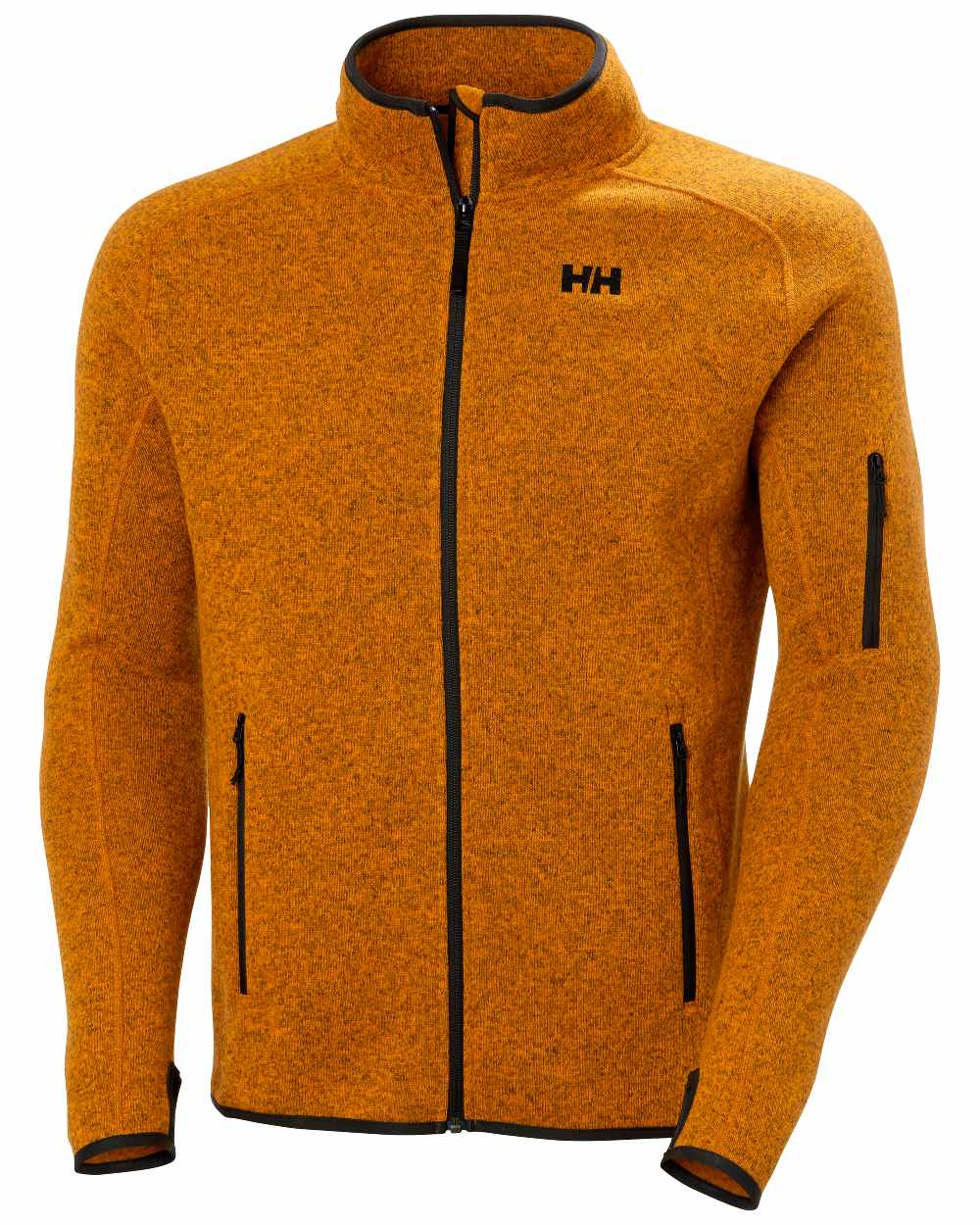 Ignite Orange Coloured Helly Hansen Mens Varde Fleece Jacket 2.0 on white background