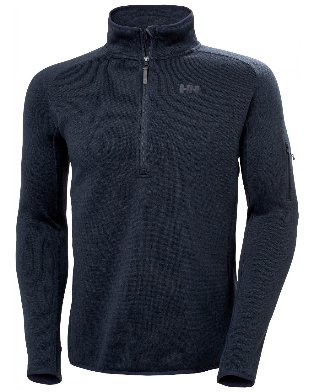 Navy Coloured Helly Hansen Mens Varde Half Zip 2.0 on white background