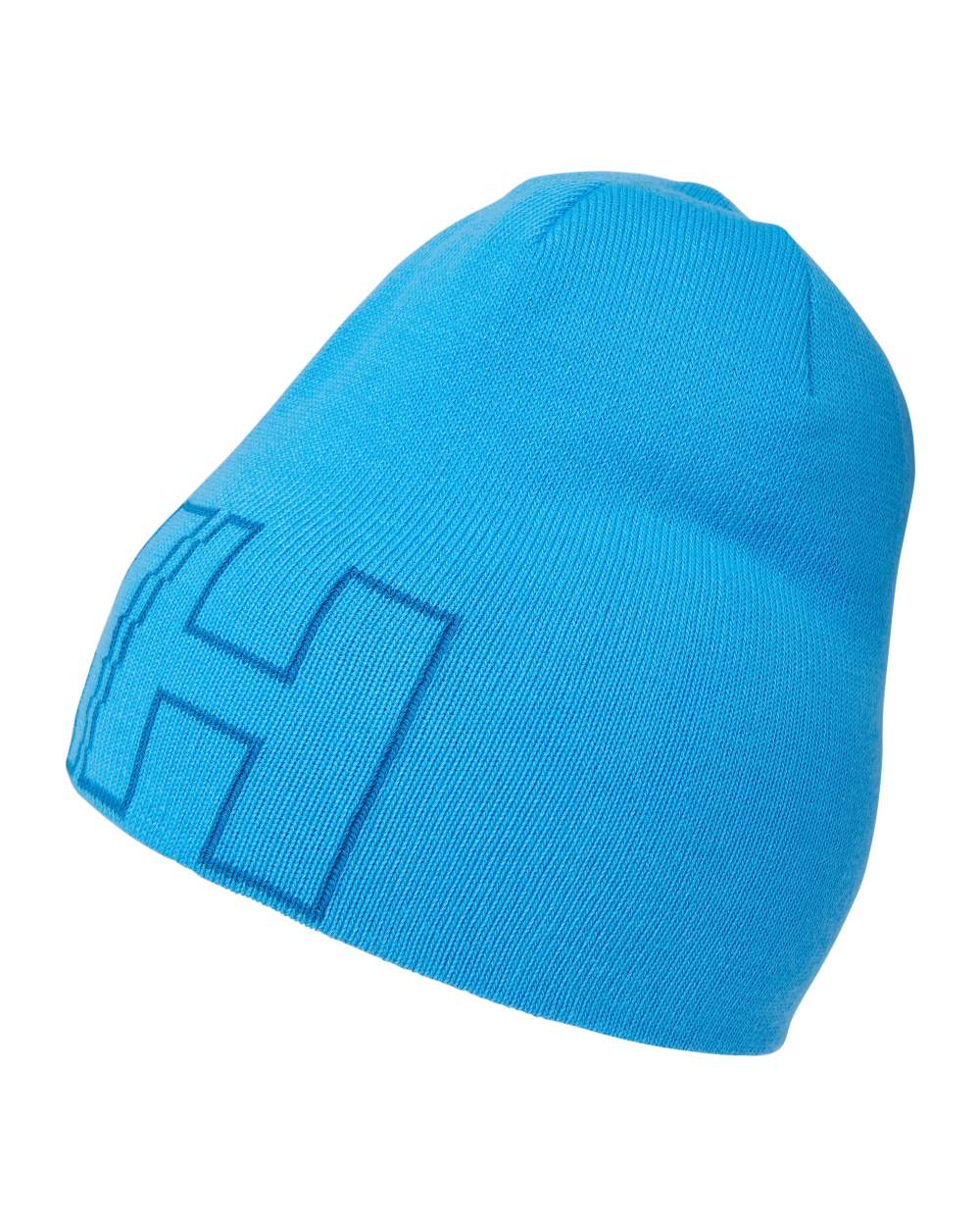 Cyan Coloured Helly Hansen Outline Beanie on white background