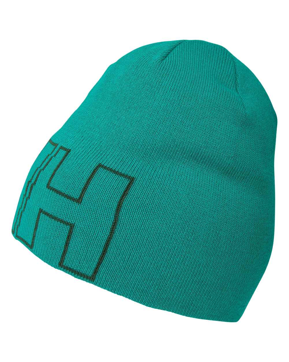 Signal Green Coloured Helly Hansen Outline Beanie on white background
