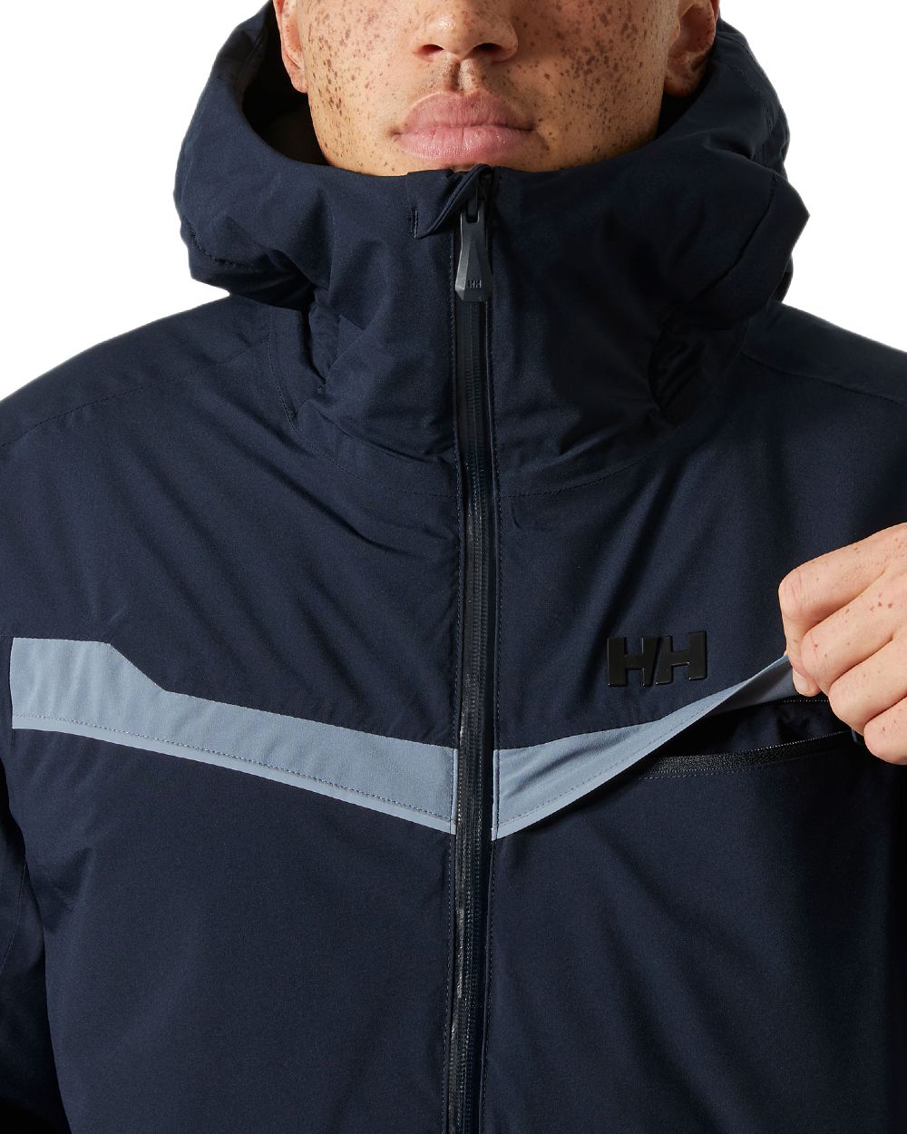 Navy Coloured Helly Hansen Panorama 2.0 Insulated Jacket on white background