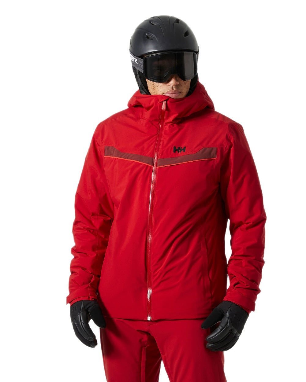 Red Coloured Helly Hansen Panorama 2.0 Insulated Jacket on white background