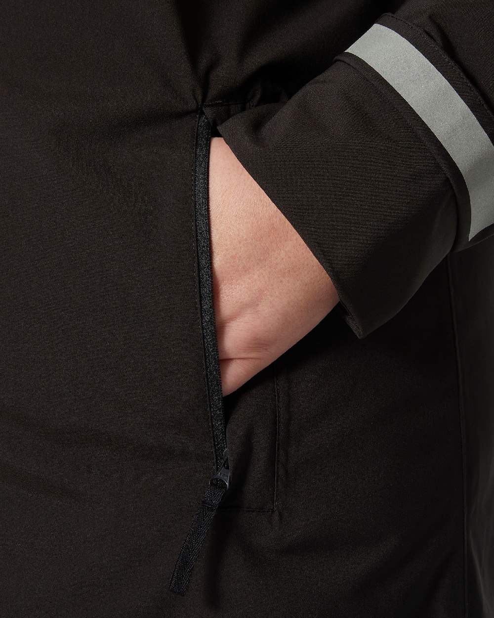 Black coloured Helly Hansen Victoria Insulated Rain Coat on white background