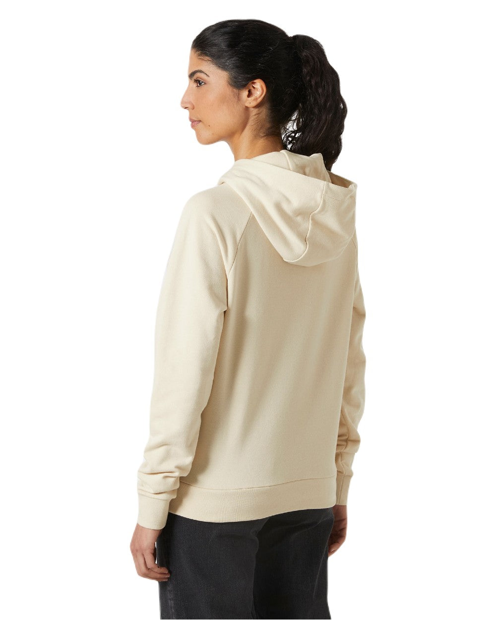 Cream coloured Helly Hansen Womens Core Hoodie on white background