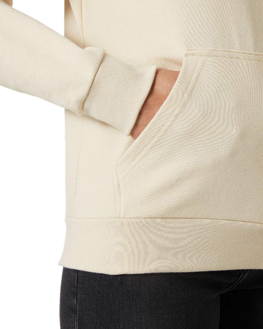 Cream coloured Helly Hansen Womens Core Hoodie on white background