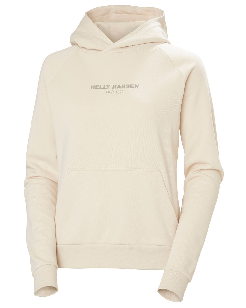 Cream coloured Helly Hansen Womens Core Hoodie on white background