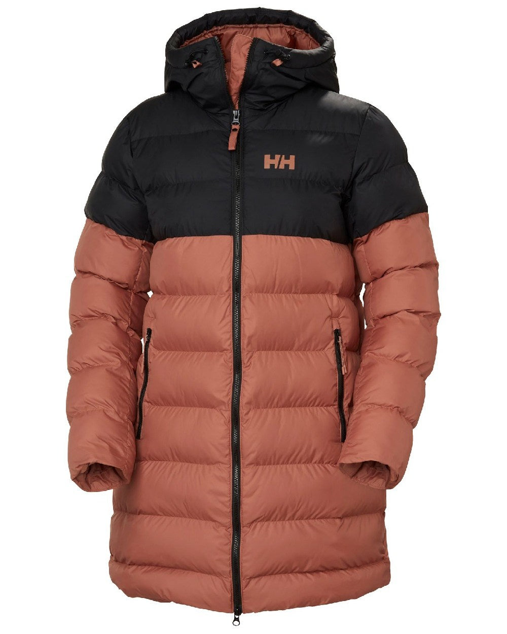 Cedarwood Coloured Helly Hansen Womens Active Puffy Parka on white background
