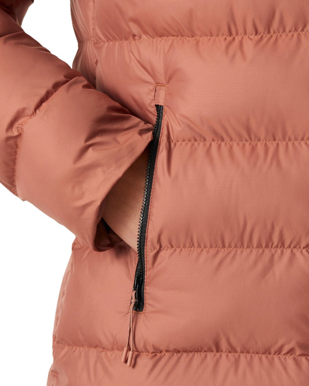 Cedarwood Coloured Helly Hansen Womens Active Puffy Parka on white background