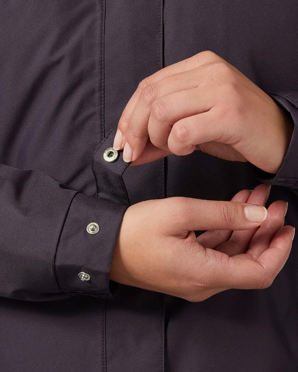 Black Grape Coloured Helly Hansen Womens Aden Insulated Rain Coat on white background