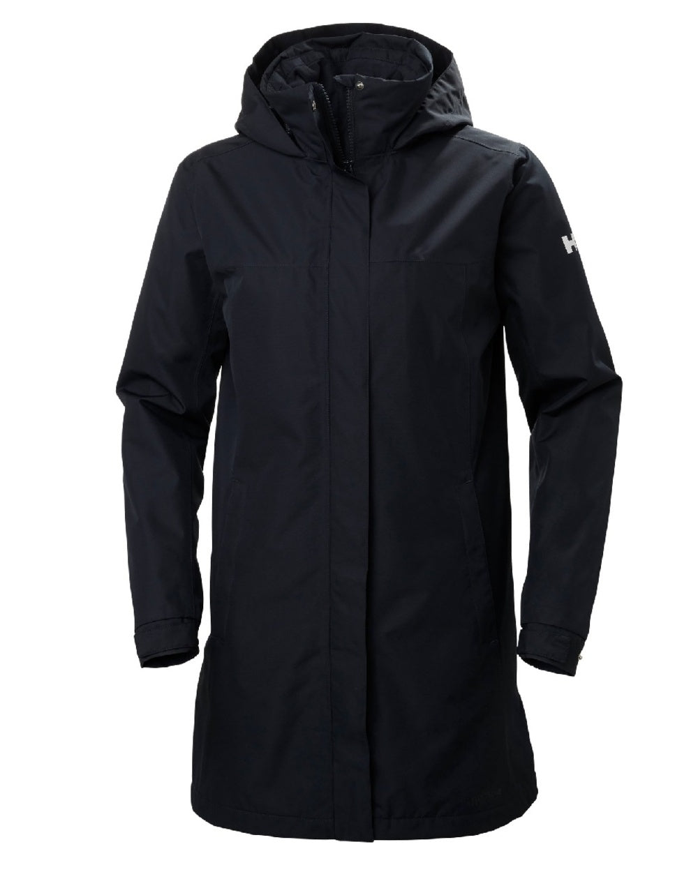 Navy Coloured Helly Hansen Womens Aden Insulated Rain Coat on white background