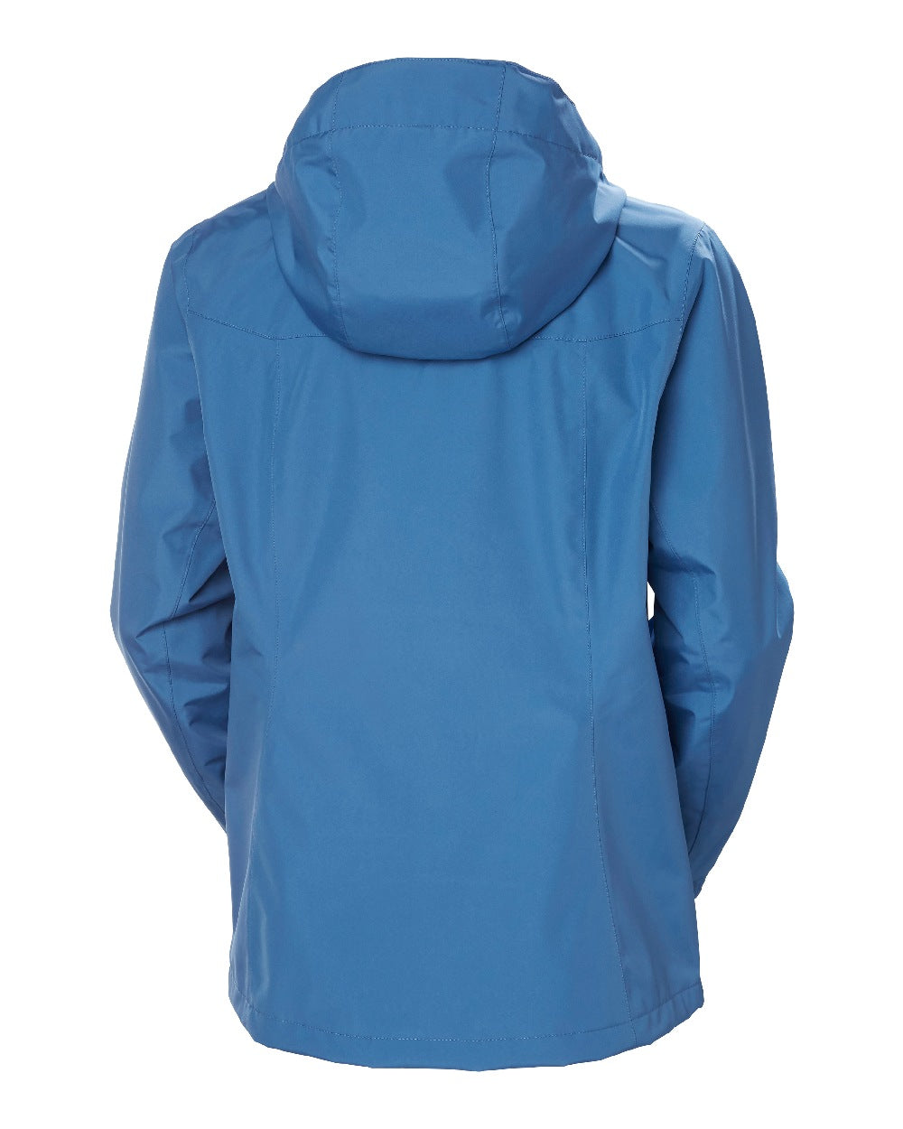 Azurite coloured Helly Hansen Womens Aden Rain Jacket on white background