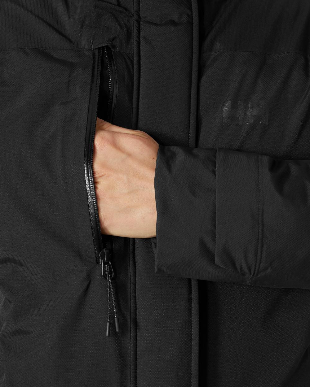 Black coloured Helly Hansen Womens Adore Helly Tech Parka on white background