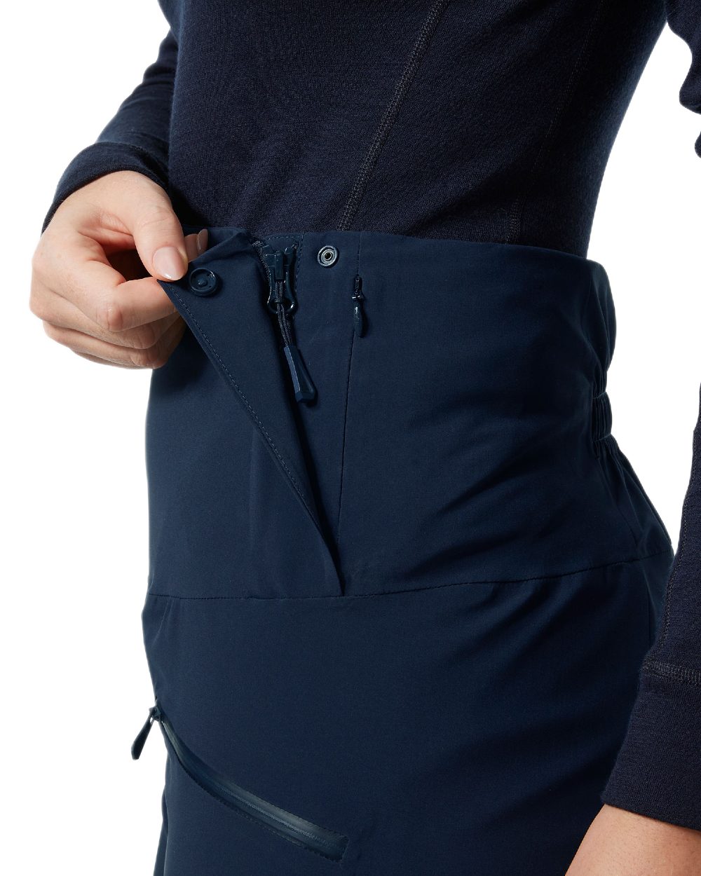 Navy Coloured Helly Hansen Womens Alphelia High Waist Insulated Pants on white background