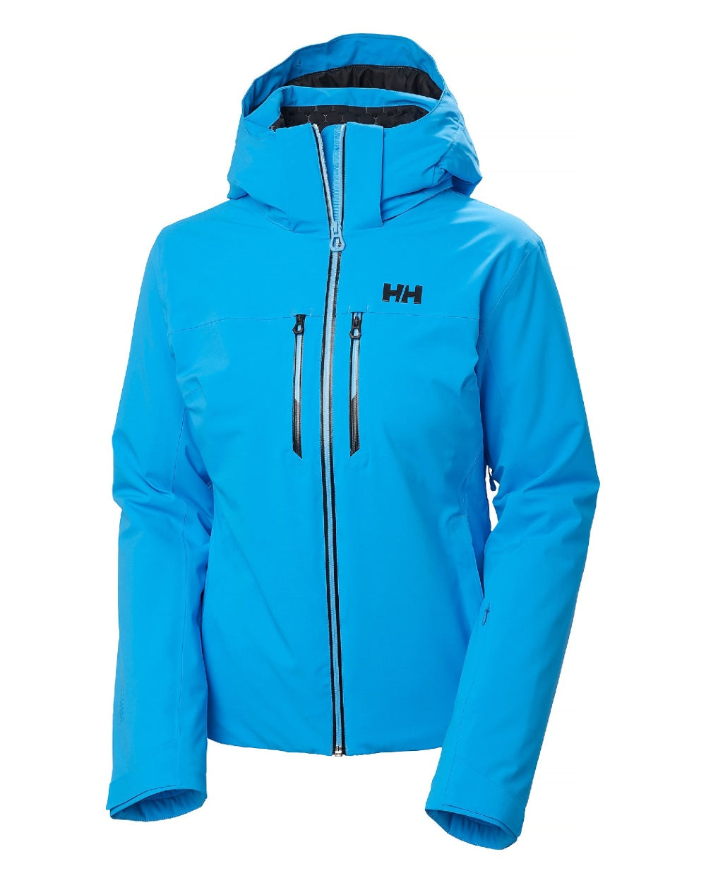 Cyan Coloured Helly Hansen Womens Alphelia Lifaloft Ski Jacket on white background