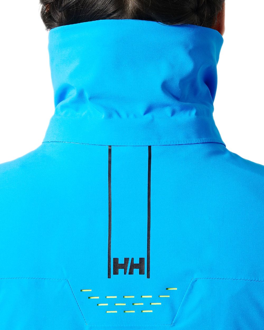 Cyan Coloured Helly Hansen Womens Alphelia Lifaloft Ski Jacket on white background