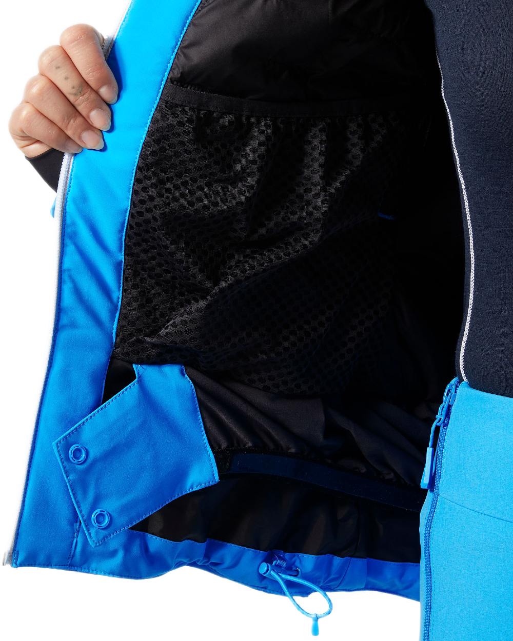 Cyan Coloured Helly Hansen Womens Alphelia Lifaloft Ski Jacket on white background