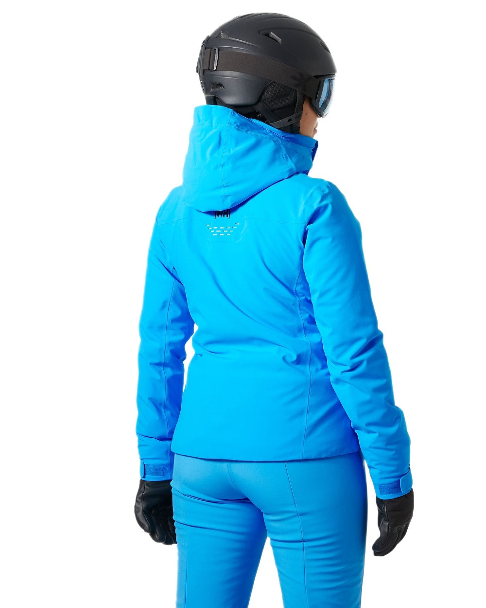 Cyan Coloured Helly Hansen Womens Alphelia Lifaloft Ski Jacket on white background