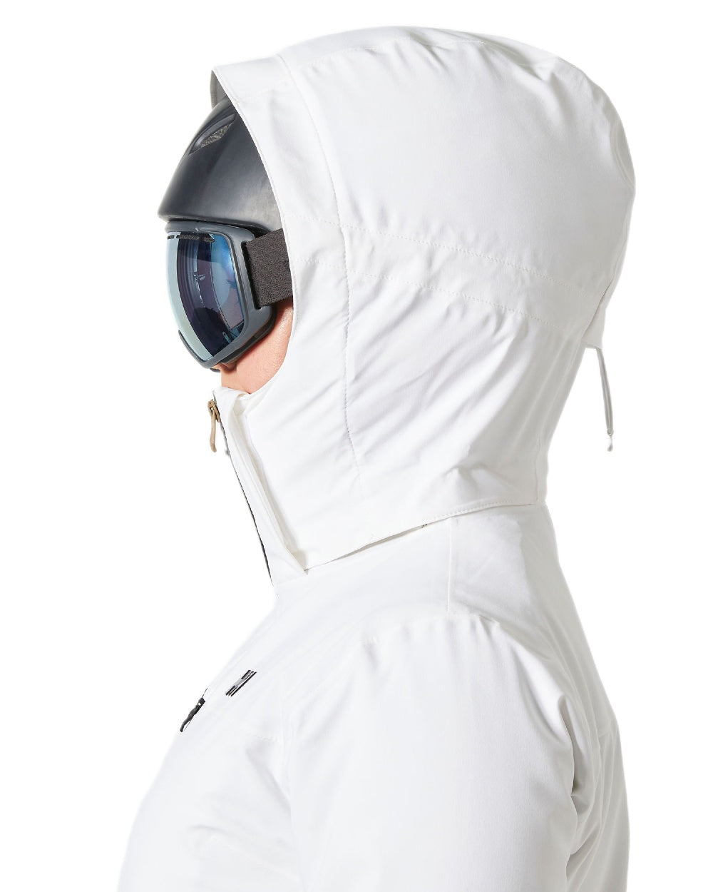 White Coloured Helly Hansen Womens Alphelia Lifaloft Ski Jacket on white background