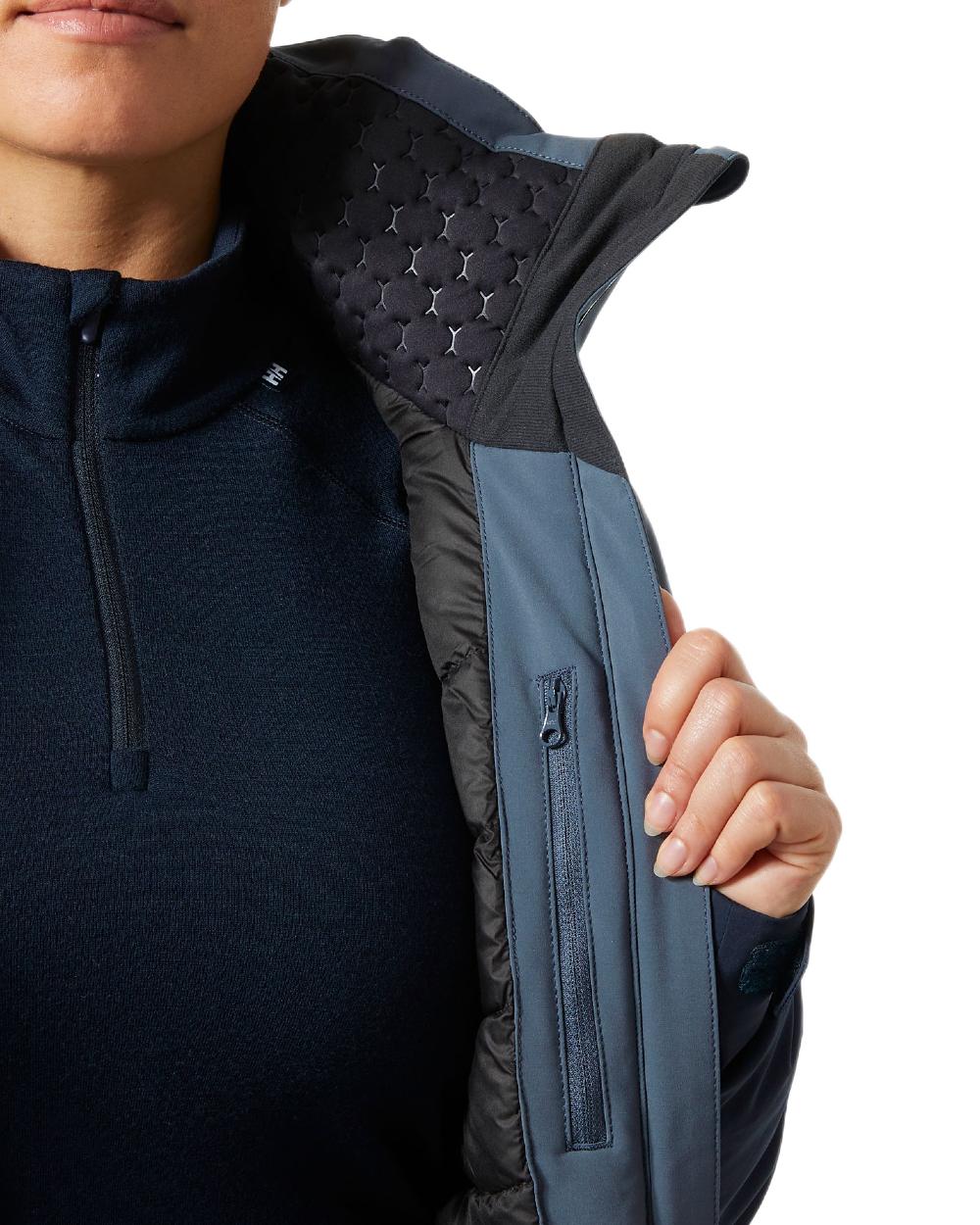 Alpine Frost Coloured Helly Hansen Womens Alphelia Ski Jacket on white background