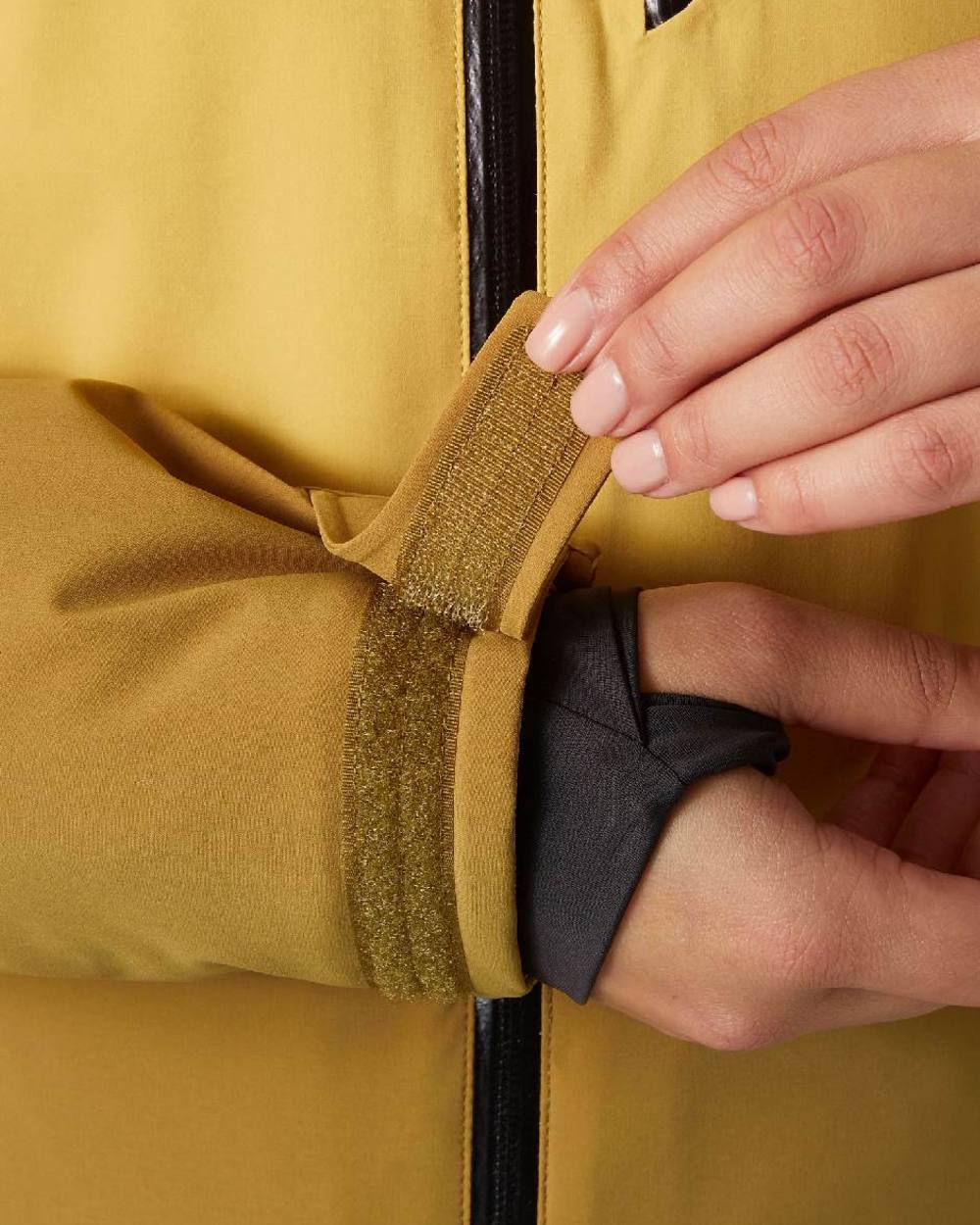 Sand Coloured Helly Hansen Womens Alphelia Ski Jacket on white background