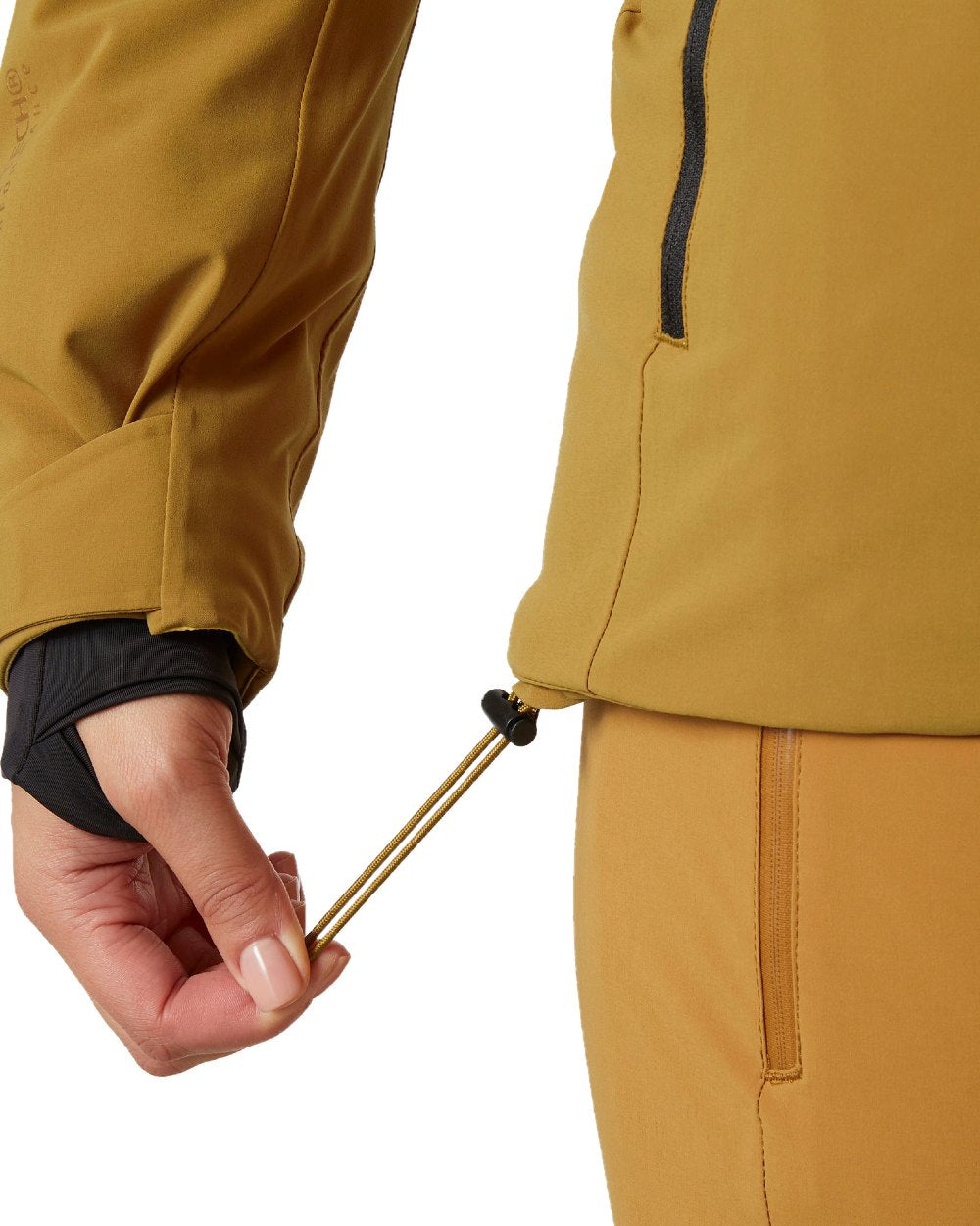 Sand Coloured Helly Hansen Womens Alphelia Ski Jacket on white background