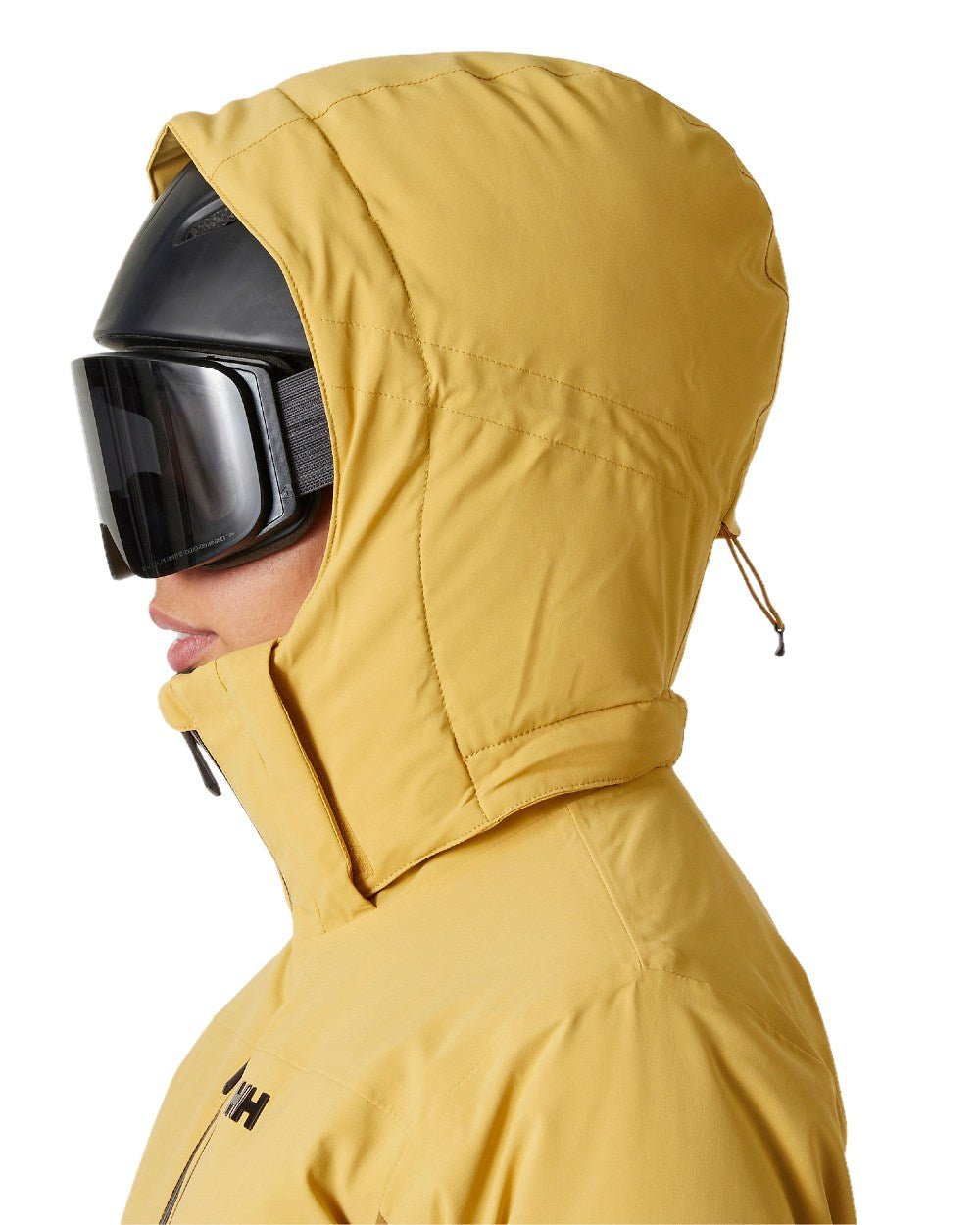 Sand Coloured Helly Hansen Womens Alphelia Ski Jacket on white background