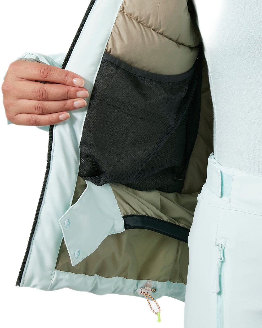 Icicle Coloured Helly Hansen Womens Alphelia Ski Jacket on white background